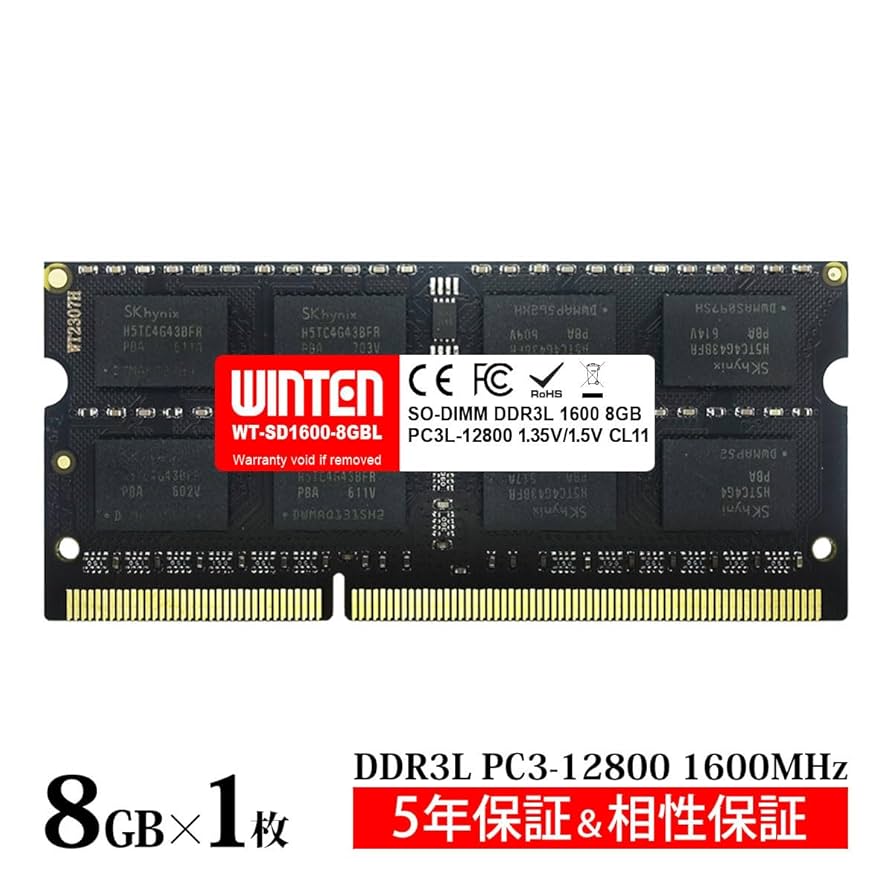 (未使用･未開封品)　PATRIOT ノート用メモリ 低電圧1.35V (1.5V両対応) 「片面4枚実装」 DDR3L-1600 4GB 204pin SO-DIMM 永久保証 PSD34G1600L81S 60wa65s 楽天市場】WINTEN ノートPC用 メモリ DDR3L 1600 PC3L-12800 低